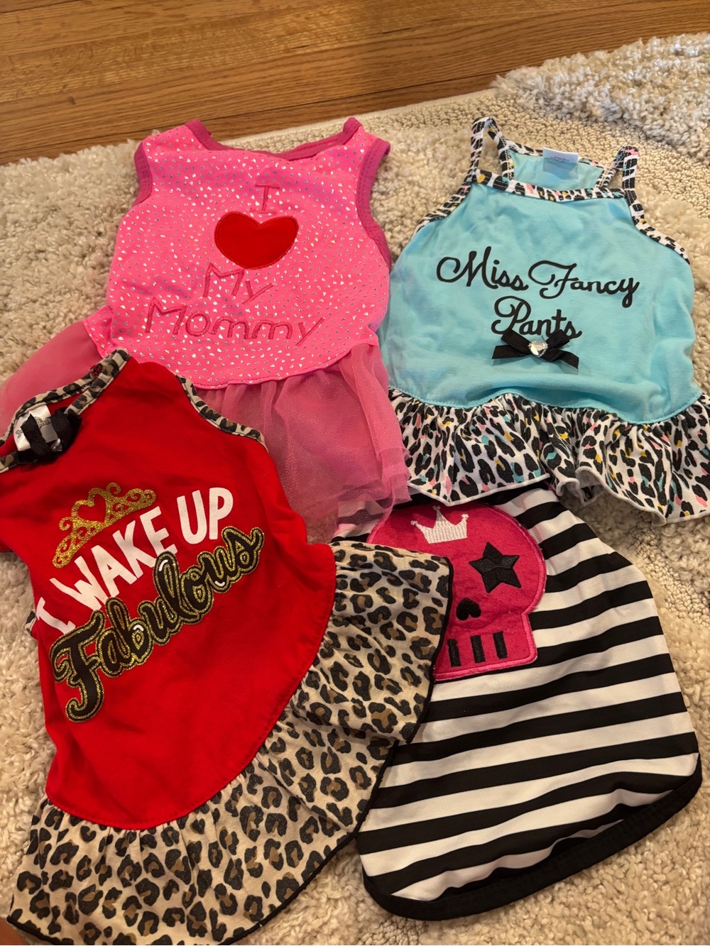 4 adorable dog dresses- size Medium